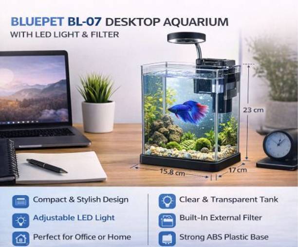 SURAJ AQUARIUM BLUEPET BL 07 MINI DESKTOP Rectangle Aquarium Tank