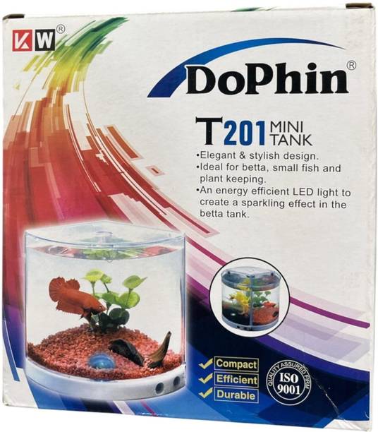 swimwithus Aquatics Corner Cylinder Aquarium Tank Compact Fish Bowl with LED Light Setup Corner Cylinder Aquarium Tank