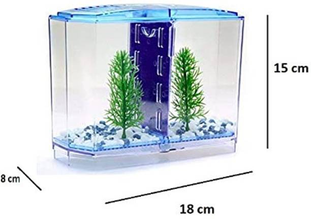 PFAA Double House Betta Small for Fighter Fish Rectangle Aquarium Tank