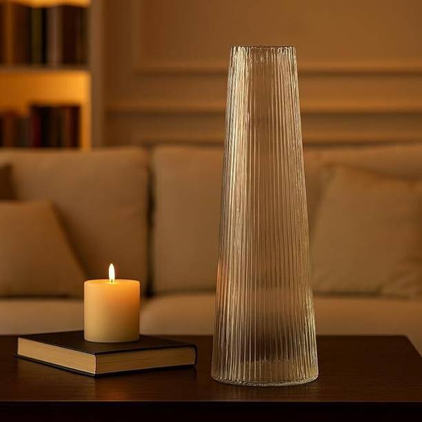 SAVORADE 15inchTall Decorative Clear Glass Flower Vase Cylinder Aquarium Tank