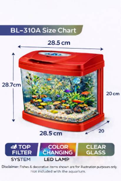SURAJ AQUARIUM BLUEPET BL310A BLACK Rectangle Aquarium Tank