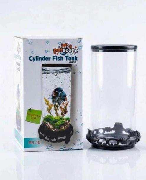 Petscope Chennai PS10 _ BLACK CYLINDRICAL TANK Cylinder Aquarium Tank