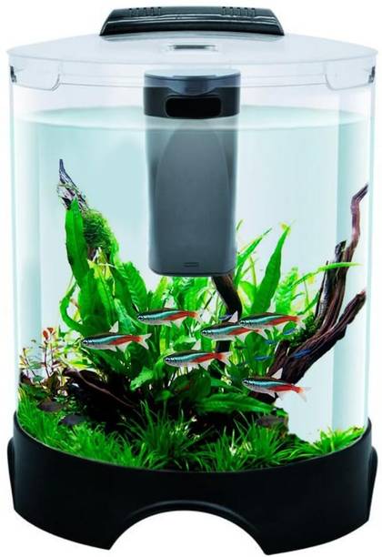 TUNAI KW BT112 All-in-One DIY Aquarium Fish Tank Comes with Filter and Led Light Corner Cylinder Aquarium Tank