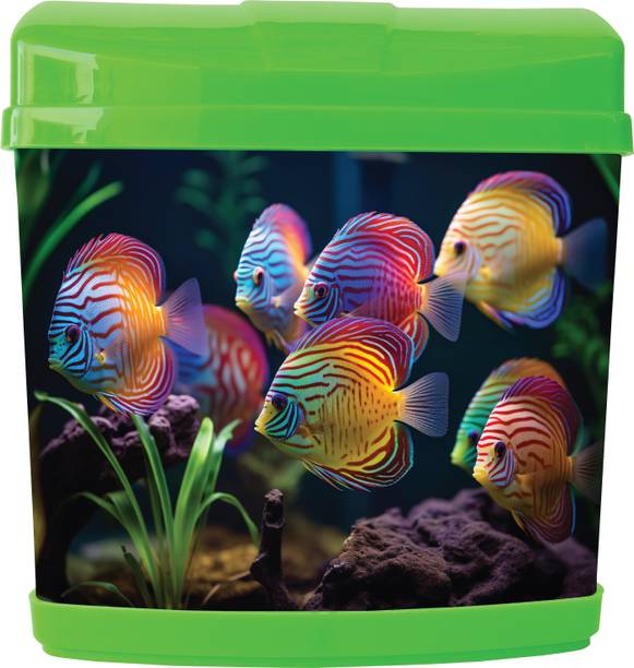 FlyExtreme Fish Tank For Betta, Guppy, Gold Fish & Other Small Fish Variety Cube Aquarium Tank