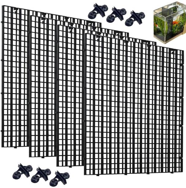 Zibuyu Mesh Screen Dividers Kit Suction Cups Plastic Rectangle Aquarium Tank