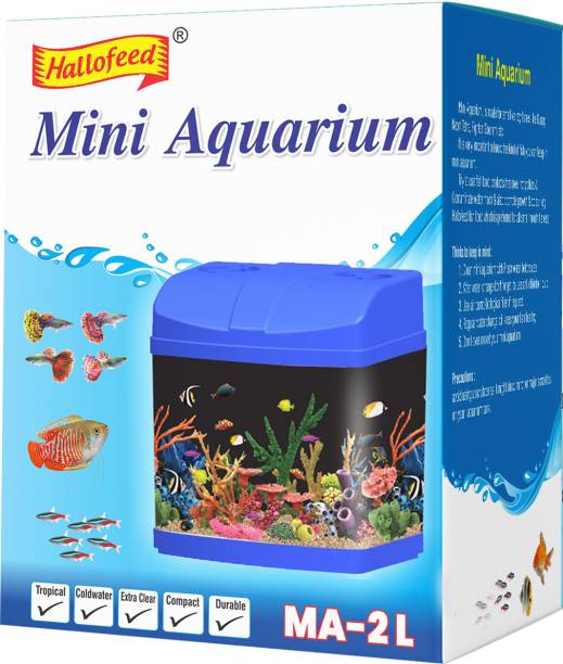 Hallofeed Mini Aquarium (MA-2L) BLUE / RED Cube Aquarium Tank