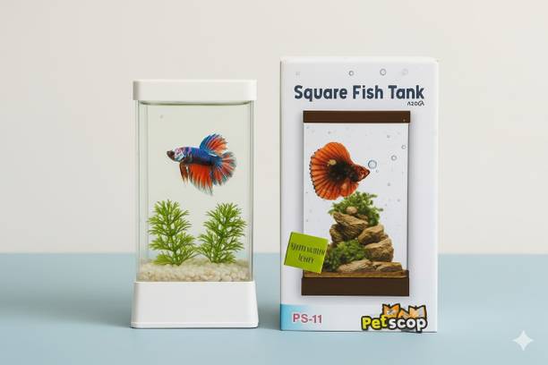 Petscope SQUARE AQUARIUM BETTA FISH TANK Cube Aquarium Tank