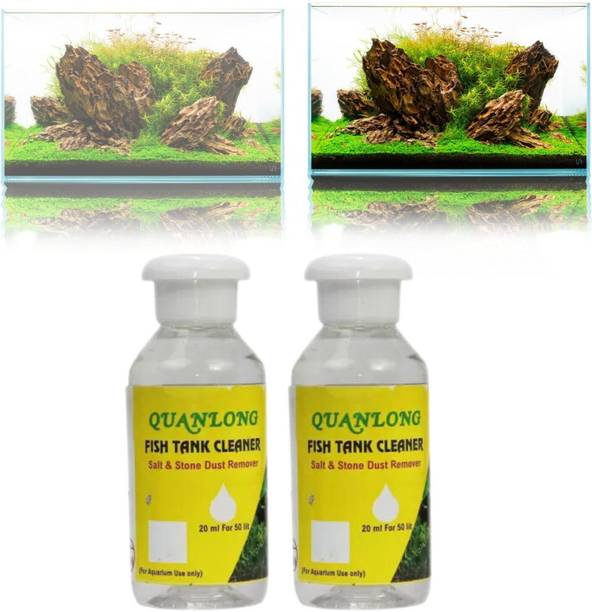 VAYINATO Quanlong (Pack of 2*20ml) Aquarium Glass Cleaner | Salt & Stone Dust Remover Aquarium Tool