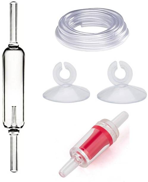 VAYINATO Glass Co2 Bubble Counter with Free Check Valve, 2-Sucker, Air Tube Aquarium Tool