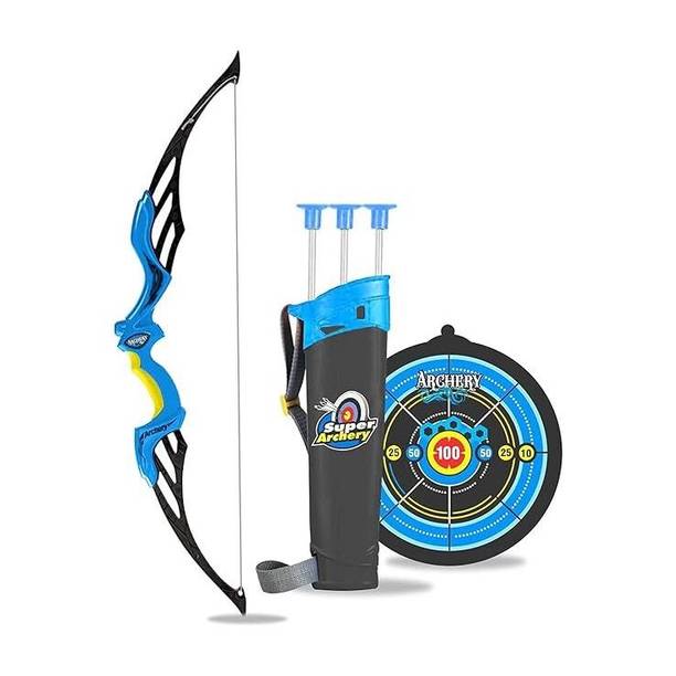 MOMAI TOYS Archery Set Outdoor Hunting Game with 3 Suction Cup Arrows, Barebow Archery Fletch