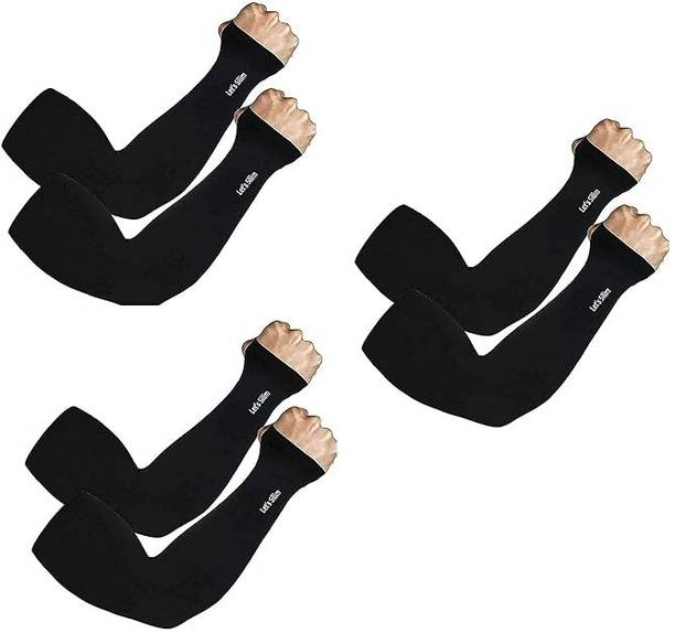 Khargadham Unisex Fingerless Sun Protection ArmSleeves With Thumb Hole for Sport Activities Cycling Gloves