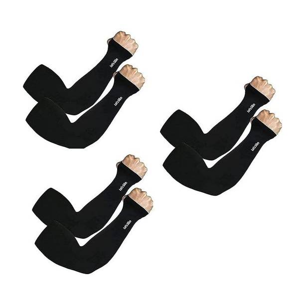Khargadham Unisex Fingerless Sun Protection ArmSleeves With Thumb Hole for Sport Activities Cycling Gloves