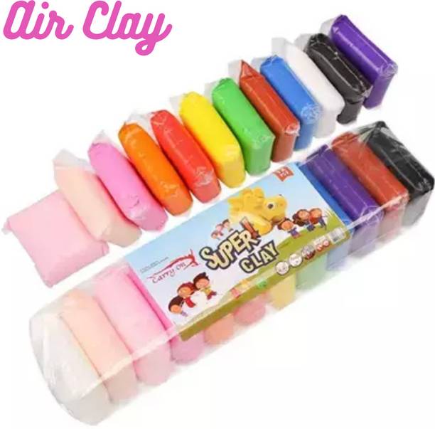 Extraposh Dry Clay Super Light DIY Clay for Kids (Set of 12) Art Clay Art Clay