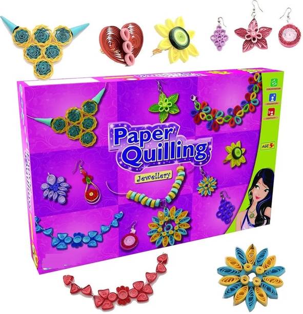 zokato Paper Quilling JewelleryArtificial Jewellery Making Paper Quilling kit for Girls