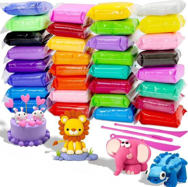 yempaa 12 Colour cloud Clay art toy kids playing clay and craft (pack 1) 12 peice