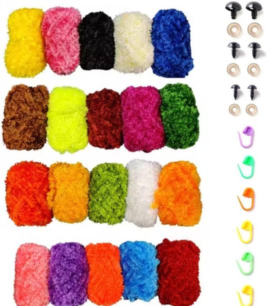 Qroof Crochet Soft Fluffy Fur Crochet Threads 20 Balls 30 gm each