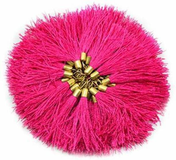 Crafts Haveli 100 Pcs Thread Tassels Bunch for DIY Crafts, Keychain, Bags, Jewelry - Pink