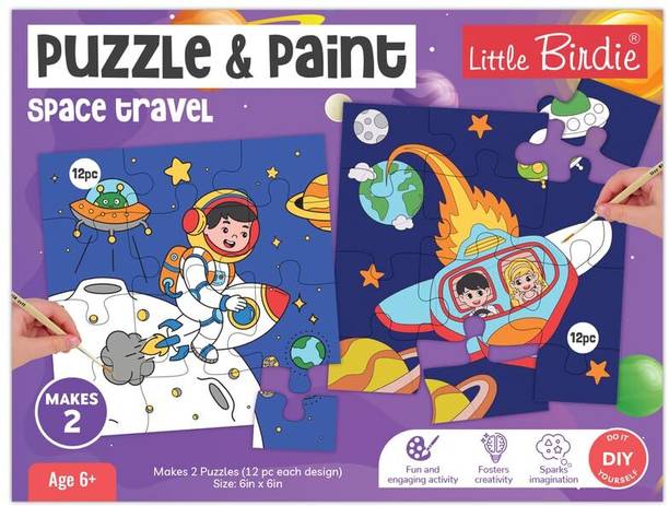 ITSY Bitsy DIY Paint and Play Jigsaw Puzzle Kit - Space Travel, 1 Box