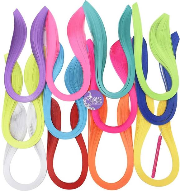 ASIAN HOBBY CRAFTS 1200pcs quilling Stirips 12 Different color Size 5mm - (100 x12) for Jewellery making & Scrapbooking