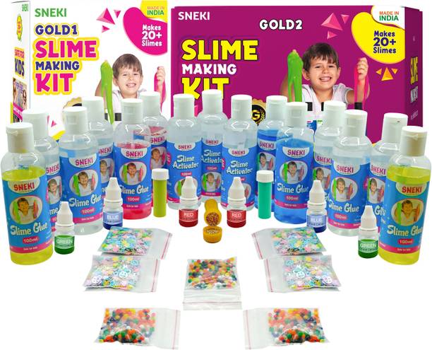 स्नेकी (Make 60+Slime) DIY Toy Slime Making Activator Glue Kit Set for Boys Girls Kids