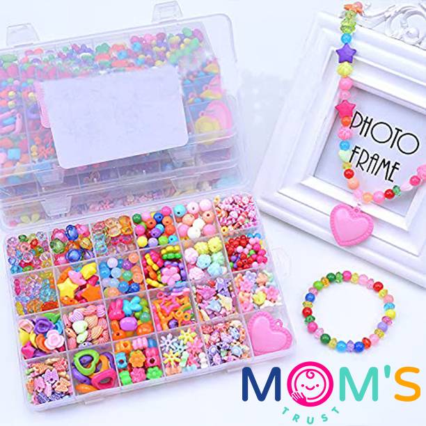 MOM'S TRUST Jewellery Beads for Making Bracelet Necklace Kit Children's Jewelry Making Kit