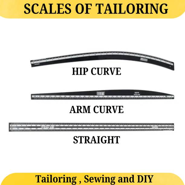 Qroof Fashion Designing Tailoring Hard Plastic Scale Set of 3 Scales