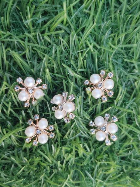 sfstore 100 pcs 20 mm 3 moti golden butti for craft and dress decoration (raw material)