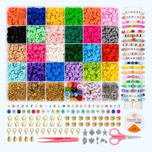 ASTRAVELLON Colorful Bracelet Making Set with Smiley Accessories and Letter Beads