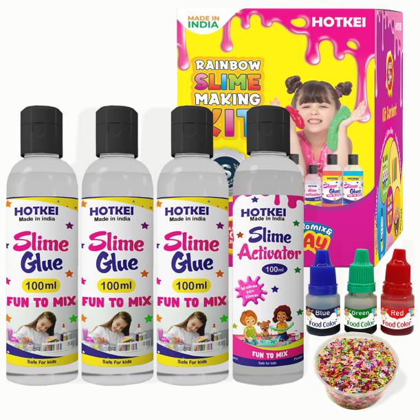 HOTKEI (DIY 15+ Slimes) Multicolor Slime Activator Glue Making Kit Set for Kids