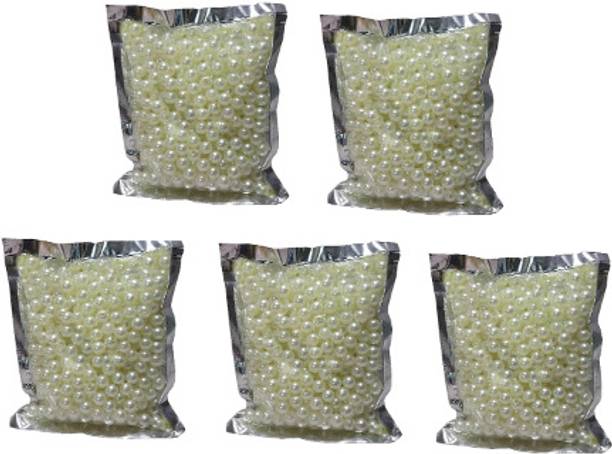 ASenterprises Pack of 500 Gram(1250 Approx) 8mm Off-White Pearl Bead Moti Balls Craft Material