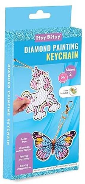 ITSY Bitsy Diamond Painting Key Chain Kit Unicorn & Butterfly 8 X 7CM 2pc BOX