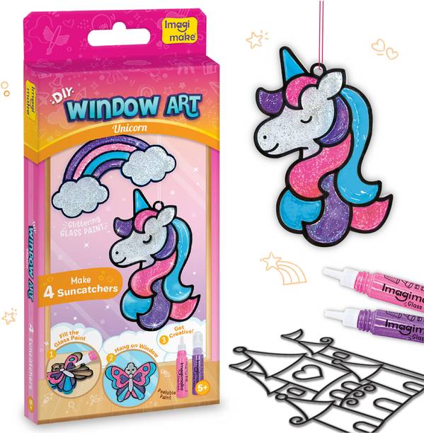 Imagimake DIY Window Art Unicorn | Glass Painting Kit | Art & Craft Kit for Girls