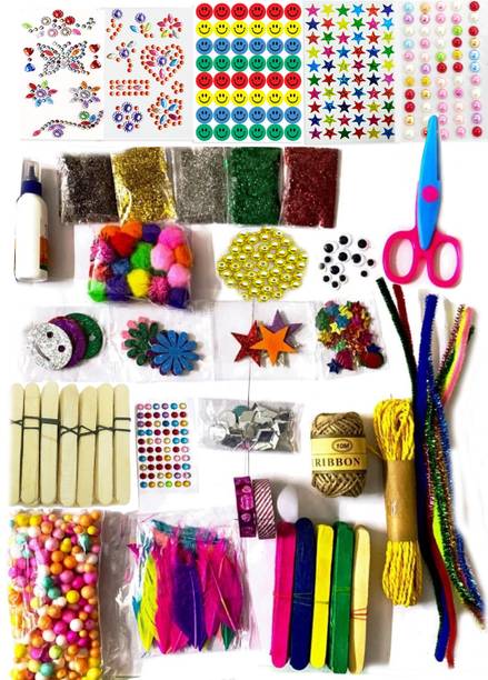 Aizelx ALL IN ONE Kids' Craft Kit DIY Art Craft Set 21 craft items Gift Boys Girls