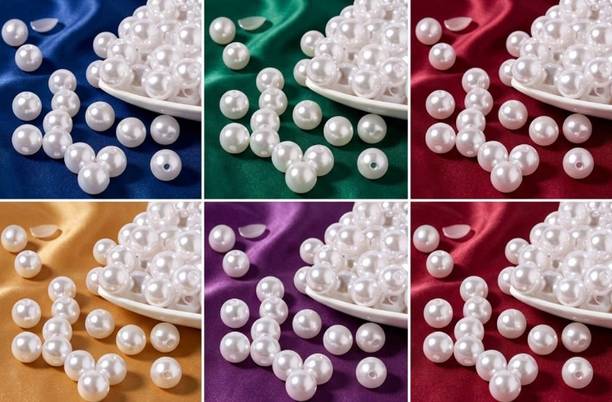 AKRIAFT 50 Pearl 10mm White Beads for Elegant Necklace Making