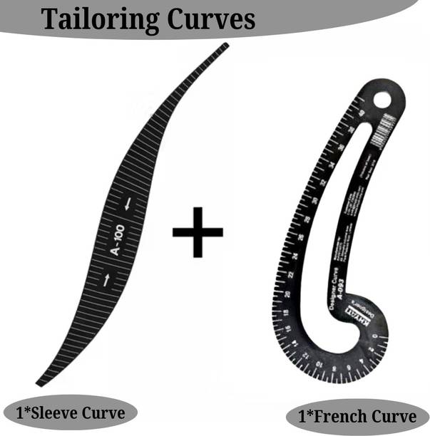Qroof 2 in 1 Tailoring Curve Ruler Combo | Armhole & French Curve Scale