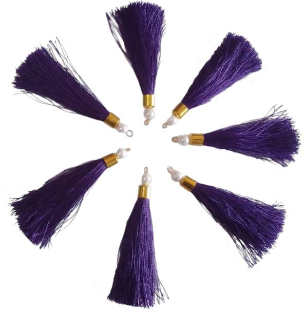 LARON FINERYS PURPLE 3 INCHES SILK THREAD TASSELS (PACK OF 50)