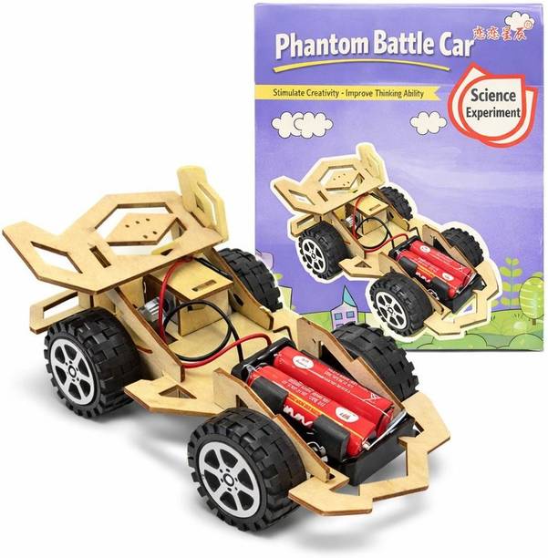 DREWITSTAR DIY Wooden Battery Car Kit | STEM Science Experiment Toy for Kids Educational