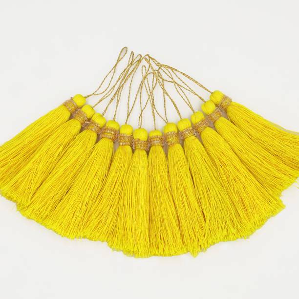 Patwa Traders (LEMON YELLOW) Tassel Garland, Pack of 12, for Jewellery, Saree, Dress, Crafting