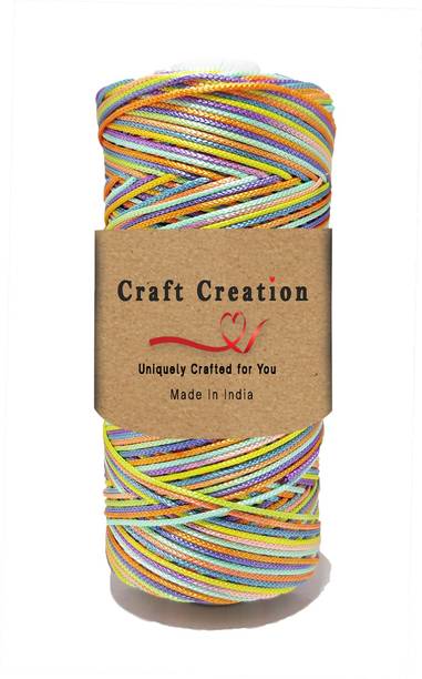 craft Creation 1mm Polyprople Nylon/Braided Cord | 50 Meter | Multi Color