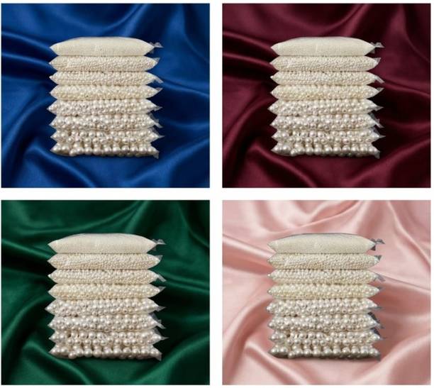 AKRIAFT 50 Pearl 10mm White Beads for Designer Craft Materials