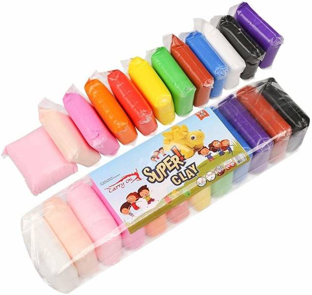 nawani 12 colour Art and Craft Air Dry Super Clay with Carving Molding Tools Kit .
