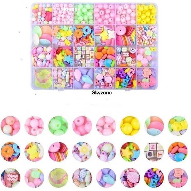 SKYZONE Children's Jewelry Making Kit Bracelets Necklace Beads for Kids DIY Bracelet Set