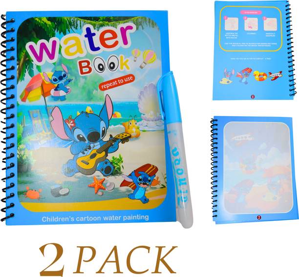 yempaa Pack of 2 Magic Water Book for Kids 2-6 Years| children's cartoon water painting