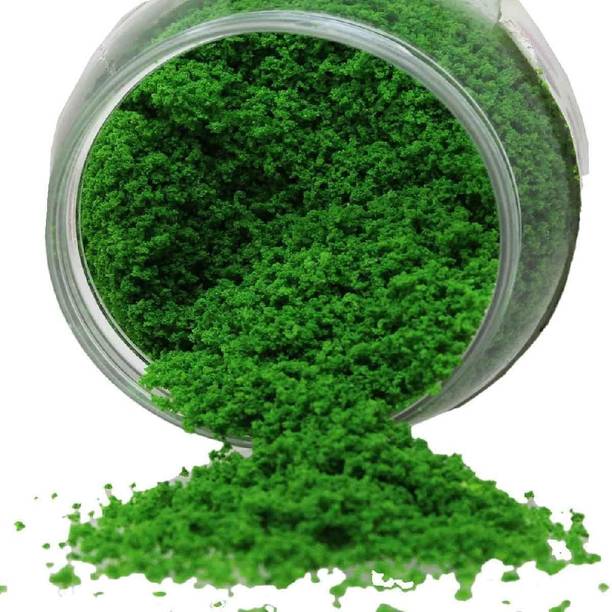 BM RETAIL Artificial Foam Grass Powder for Craft Decoration (Green) (50 GRAM)