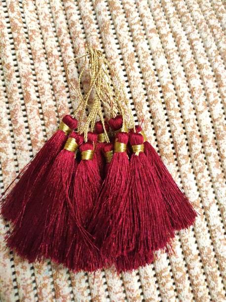 wesoulgifts Red Tassel Latkan Hanging Fringe Thread 10 Pieces