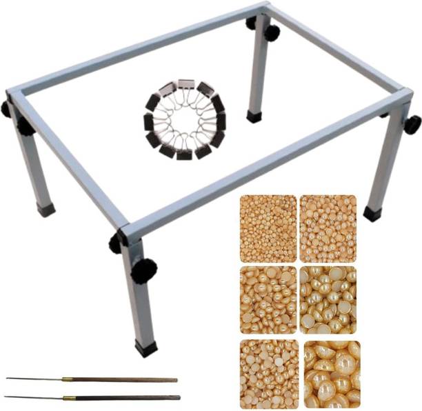 Qroof Metal Boxes Aari Stand , Plastic Beads and 12 Clips