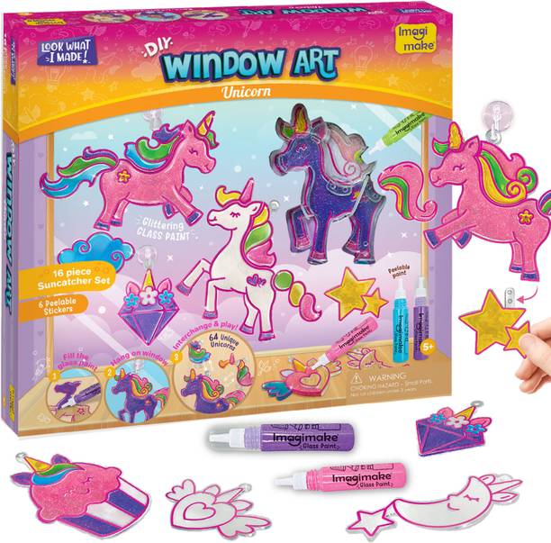 Imagimake Window Art Unicorn | Glass Painting Kit