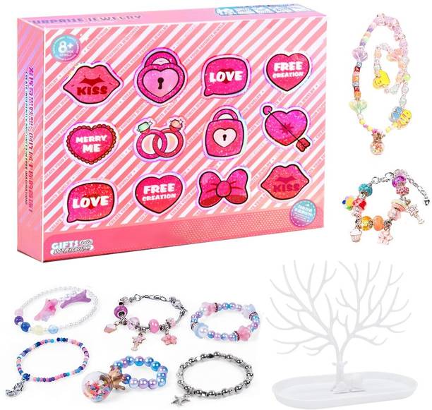 HASTHIP Charm Bracelet Making Kit for Girls Ages 8 to 12 Creative Art and Jewelry Set