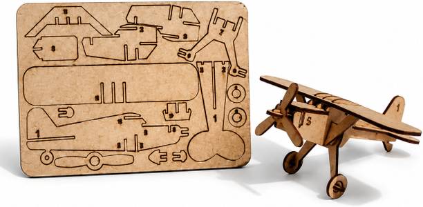 Wood Heart DIY Wooden Airplane Model Kit for Kids & Adults | DIY Art Craft Kit