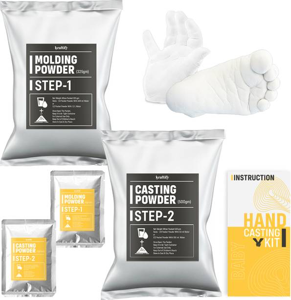 Kraftify Hand & Foot Casting Kit for Baby|Birthday Gift for NewBorn Baby,Baby Boy & Girl